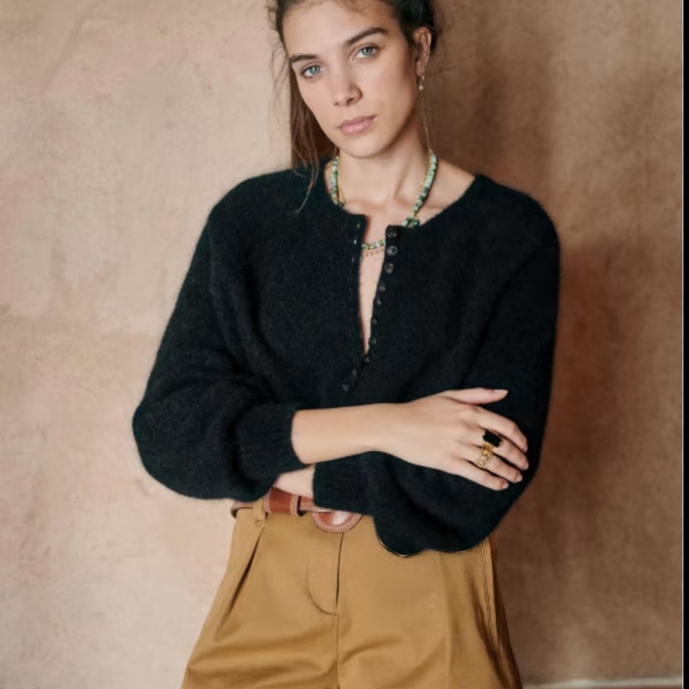Sezane black Leon jumper size M